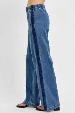 RISEN Full Size Elastic Waist Wide Leg Jeans Plus Size -Little Loom Store a9857eb5 201f 41f9 a4ff afa6bae9d8ef Max