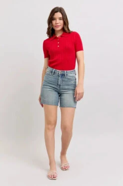 Judy Blue High Waist Vintage Wash Side Slit Denim Shorts -Little Loom Store a9c2bec7d41e4b429ea3d0c7abbfc632 Max Origin