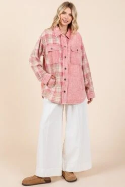 Mittoshop Plaid Button Down Drop Shoulder Jacket -Little Loom Store ab05b96d 1809 4be5 a4c9 56db489f0c7e Min