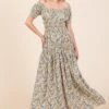 Mittoshop Flower Print Puff Sleeve Gathered Maxi Dress -Little Loom Store ab5b0220 60b4 40c8 9d09 08c51a914667 Min