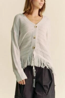 Davi & Dani Fringe V-Neck Button Up Long Sleeve Cardigan -Little Loom Store aba52aa6 11cf 46d2 a03d d738375a9cf6 Max