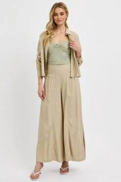 RISEN Shirring Detail Wide Leg Pants -Little Loom Store abb9fdca 8bfc 4eee af91 a7315f7150a7 Min
