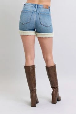 Judy Blue Full Size Hw Tummy Control Shearling Cuff Denim Shorts Plus Size -Little Loom Store ac0287d9443845ba97c5375b1ba2e2bb Max Origin