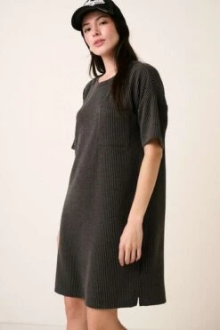Mittoshop Urban Rib Knit Short Sleeve Tee Dress -Little Loom Store acfd2431 62ba 454c 9fd8 297db0136a9d Min