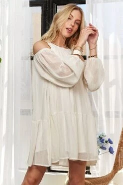 ADORA Cold Shoulder Balloon Sleeve Mini Dress -Little Loom Store ad034bb9 eed2 4062 a082 b581d8b5e0a1 Min