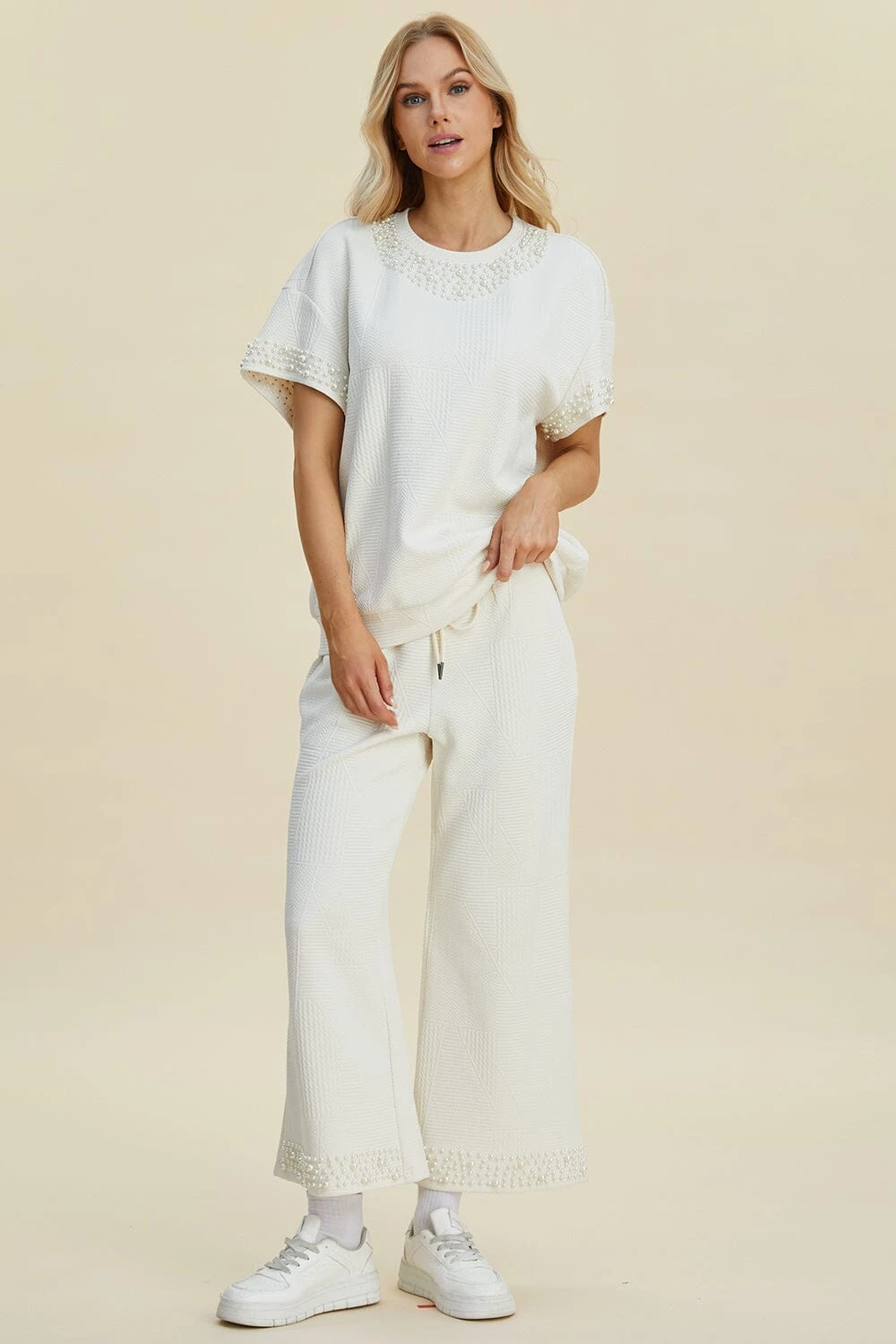 Double Take Full Size Pearl Detail Round Neck Top And Pants Set 12 Double Take Full Size Pearl Detail Round Neck Top And Pants Set - Image 10