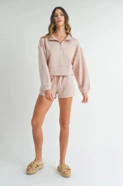 MABLE Half Zip Sweatshirt And Shorts Set -Little Loom Store ae18929f7fe3437ba3092003becede11 Max Origin