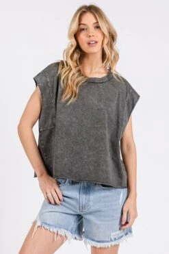 Mittoshop Round Neck Cap Sleeve T-Shirt