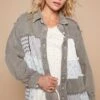 POL Raw Hem Patchwork Dropped Shoulder Jacket -Little Loom Store ae58a154 64a7 4abf 9689 b2c18227c55d Max