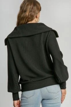 Umgee Full Size Ribbed Knit Half Zipper Sweatshirt Plus Size -Little Loom Store af49de90 3eb9 4015 9b1f a763ab1a6b19 Max