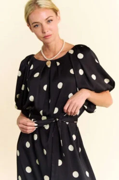 Davi & Dani Polka Dot Puff Sleeves Waist Tie Midi Dress 17 Davi & Dani Polka Dot Puff Sleeves Waist Tie Midi Dress -Little Loom Store b09689ba84ab41e78a836d428524056d Max Origin