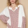 POL Waffle Knit Floral Notched Long Sleeve Top -Little Loom Store b0d605ae 057e 4e2f 97de 5d6ae40d7868 Max