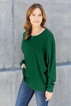 Double Take Full Size Round Neck Long Sleeve Top -Little Loom Store b3042997 e7b9 4320 ac98 3f515dc1ee92 Min