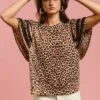 BiBi Leopard Crochet Trim Round Neck Short Sleeve Top -Little Loom Store b425e4e8 fa3d 4936 a362 70a2386f4a55 Min