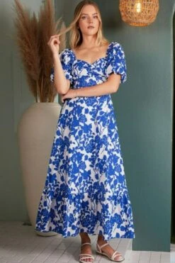 Mittoshop Cutout Back Floral Sweetheart Neck Puff Sleeve Dress -Little Loom Store b464c1c4 b355 482d a9c8 ca733405805b Min