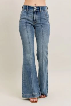 Judy Blue Full Size High-Waist Flare Denim Jeans With Front Seam Detail Plus Size