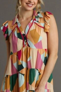 Umgee Full Size Button Detail Ruffle Sleeve Mini Dress Plus Size -Little Loom Store b4a59687 baf4 4a1d 936f 63699a7b853f Min