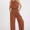 Mittoshop Textured Stretchy Crop Tank And Pants Set