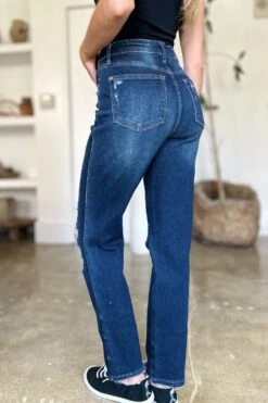 Judy Blue Full Size High Waist Rigid Magic Heavy Destroy Straight Jeans -Little Loom Store b5cae7c4 3e87 46c9 8f80 64e9fe629a1e Max