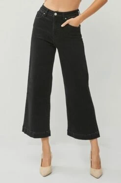 RISEN Full Size High Rise Wide Leg Ankle Jeans Plus Size