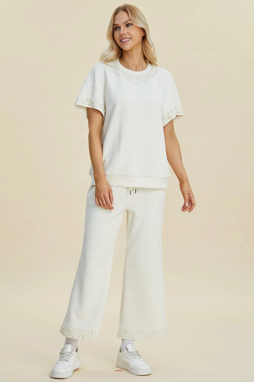 Double Take Full Size Pearl Detail Round Neck Top And Pants Set 10 Double Take Full Size Pearl Detail Round Neck Top And Pants Set - Image 8