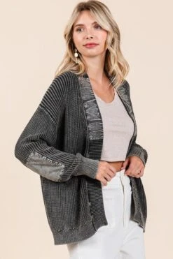 Mittoshop Contrast Patch Open Front Mineral Wash Cardigan -Little Loom Store b6c4d3db 0e80 4392 934e f2d7a90d1528 Max