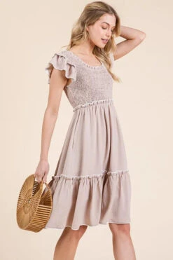 Lime 'N' Chili Ruffle Trim Smocked Dress With Contrast -Little Loom Store b7d180ec3d874d6b9b644607cf28bba4 Max Origin