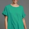 Umgee Full Size Raw Hem Ruffle Short Sleeve Blouse Plus Size -Little Loom Store b7dd195d 173d 45ad 82a1 d7a5a57053eb Min