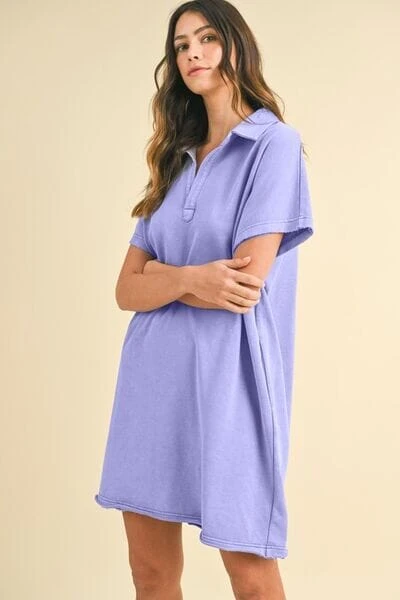 Annie Wear Mineral Washed Johnny Collar Short Sleeve Dress 4 Annie Wear Mineral Washed Johnny Collar Short Sleeve Dress - Image 2