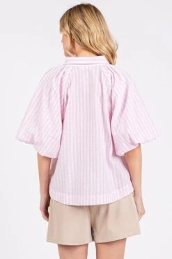 Mittoshop Button Down Striped Puff Sleeve Shirt -Little Loom Store baecb395 0073 406c b6fd be44211d1c4d Min