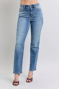 Judy Blue Full Size Wash Thermal Straight Jeans With Pockets
