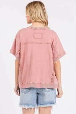 Mittoshop Mineral Wash French Terry Crew Neck Casual Top -Little Loom Store bddbb068bb2541b0bd41713b5b713ab9 Max Origin