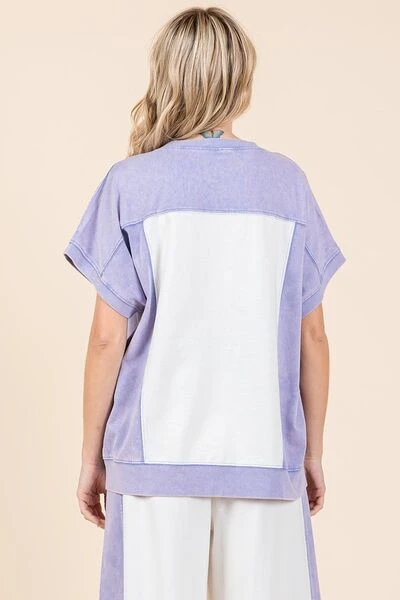 Mittoshop Oversized Color Block Short Sleeve T-Shirt 4 Mittoshop Oversized Color Block Short Sleeve T-Shirt - Image 2