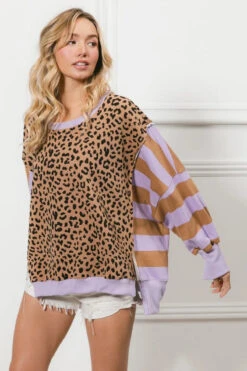 BiBi Leopard And Stripe Mixed Top 18 BiBi Leopard And Stripe Mixed Top -Little Loom Store be76959722d843bbaeac2913e1a007d5 Max Origin