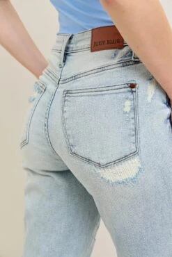 Judy Blue Full Size Mr Repair Stitch Detail Destroy Single Cuff Bf Jeans Plus Size -Little Loom Store bf1a5512da53477180a29a63934688c3 Max Origin