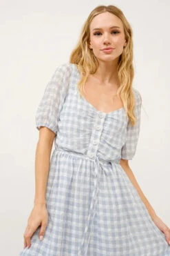 And The Why Puff Sleeve Ruched Button Front Gingham Dress -Little Loom Store bf5cbb414c0b470bab7eb7de09c8bc97 Max Origin