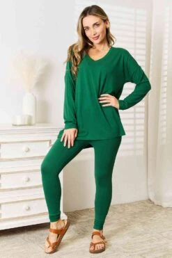 Zenana Lazy Days Full Size Long Sleeve Top And Leggings Set -Little Loom Store bf816df3e73640a69d11e92b6a35591f Min