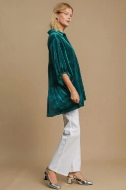 Umgee Full Size Polka Dot Collared Neck Button Up Shirt -Little Loom Store c08daa91 c042 4f93 bd6d 94d89c38c721 Max