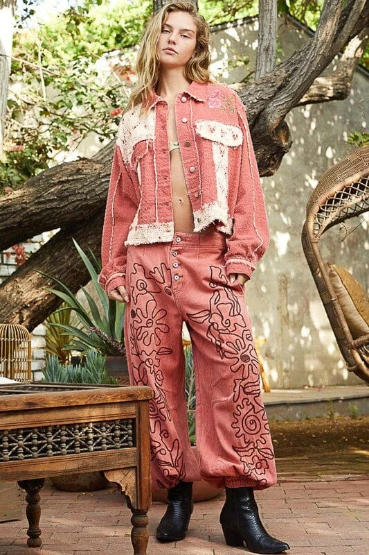 POL Crochet Patch Embroidered Button Up Jacket 6 POL Crochet Patch Embroidered Button Up Jacket - Image 4