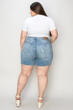 Judy Blue Full Size High Waist Raw Hem Denim Shorts -Little Loom Store c1a40bd1 3535 4565 9528 3b092a5d4f5f Max