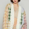 POL Raw Edge Plaid Open Front Cardigan
