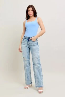 Judy Blue Full Size Hw Mineral Wash Destroy 90's Straight Jeans Plus Size -Little Loom Store c1fd557248a74a3ebfebe7f68f31cb47 Max Origin