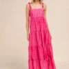 SO ME Stripe Tiered Maxi Dress With Colorful Chain Strap