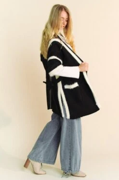 Davi & Dani Fuzzy Trim Open Front Loose Fit Cardigan -Little Loom Store c37bc9ad 689f 4488 9b96 716cdc0728c5 Max