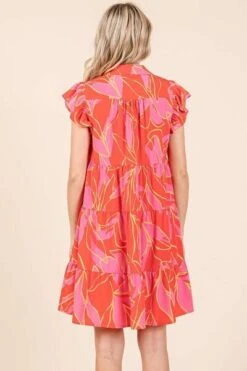 Mittoshop Leaf Print Ruffle Sleeve Tiered Mini Dress -Little Loom Store c3f379d9 5084 4e3c 9b59 bca68bc0b879 Min