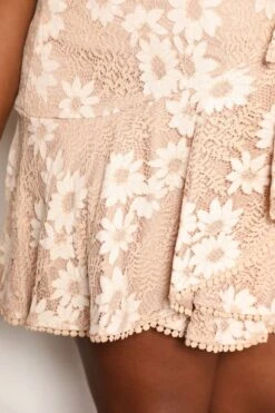 Double Take Floral Lace Pompom Detail Tie-Waist Flutter Sleeve Dress -Little Loom Store c5b7267e5600469fa150ae1b74f76915 Max