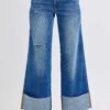 Judy Blue Full Size Distressed High Waist Wide Leg Jeans -Little Loom Store c6580c83 acd3 48a0 bde9 d9876474406a Max