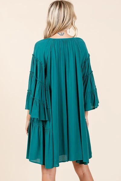 Mittoshop Frill Tie Neck Bell Sleeve Dress 4 Mittoshop Frill Tie Neck Bell Sleeve Dress - Image 2