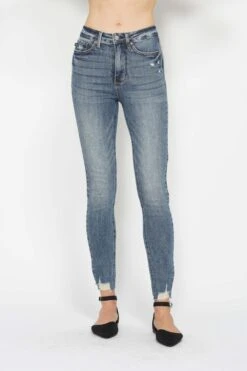 Judy Blue Full Size Tummy Control Vintage Wash Hem Destroy Skinny Jeans -Little Loom Store c6afc812 80b4 4734 8db3 bc61af02e552 Max