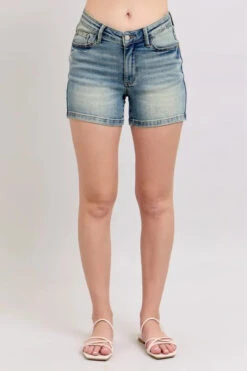 Judy Blue V-Front Vintage Wash Shorts